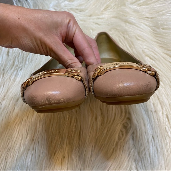 COACH light pink leather Bianca flats 6.5 - Picture 4 of 13